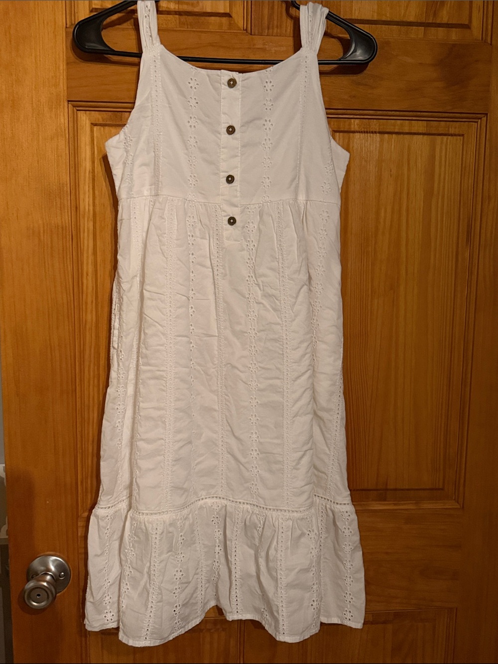 NWOT White Eyelet Summer Dress - Sleeveless Button Front